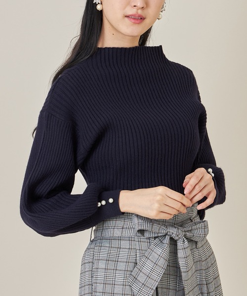 袖口パール付きプチハイネックリブニットプルオーバー ニット セーター Tocco Closet トッコ クローゼット のファッション通販 Zozotown