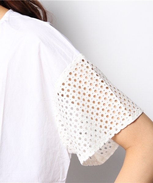 CIAOPANIC（チャオパニック）の「【Ciaopanic】袖レーストップス（シャツ/ブラウス・レディース・ホワイト/ブラック・FREE）」の9枚目の写真