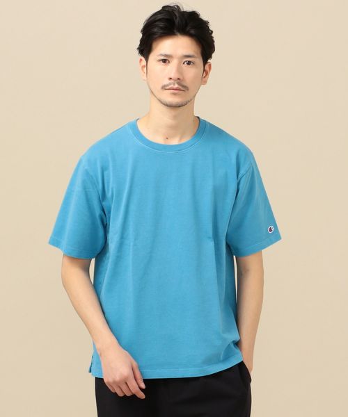 Champion(チャンピオン)の「Champion×SHIPS: 別注 32/3コットン ピグメントダイプルオーバー(Tシャツ/カットソー・メンズ・ライトブルー/ピンク/クリーム・X-LARGE/SMALL/MEDIUM/LARGE)」の2枚目の写真