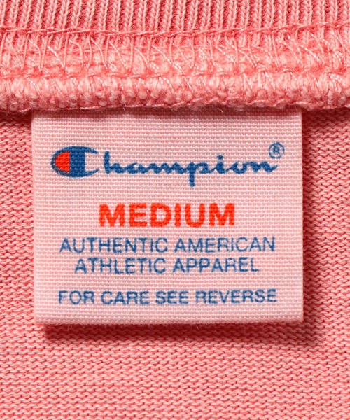 Champion(チャンピオン)の「Champion×SHIPS: 別注 32/3コットン ピグメントダイプルオーバー(Tシャツ/カットソー・メンズ・ライトブルー/ピンク/クリーム・X-LARGE/SMALL/MEDIUM/LARGE)」の4枚目の写真