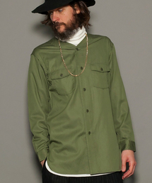 MONKEY TIME | MT C/LYCL ノーカラー ユーティリティー シャツ(シャツ/ブラウス)