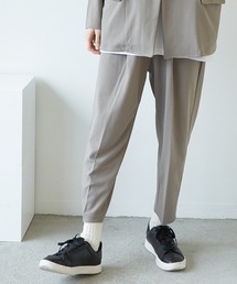 梨地 アンクルワイドテーパードパンツ