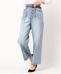 one way | ベルト付きデニムワイド(デニムパンツ)