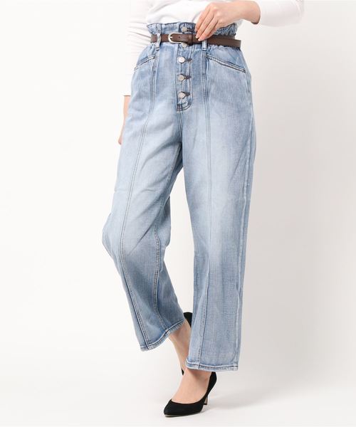 one way（ワンウェイ）の「【oneway】ベルト付きデニムワイド（デニムパンツ・レディース・ホワイト/ダークブルー/ライトブルー/ブラック・M/S）」の7枚目の写真
