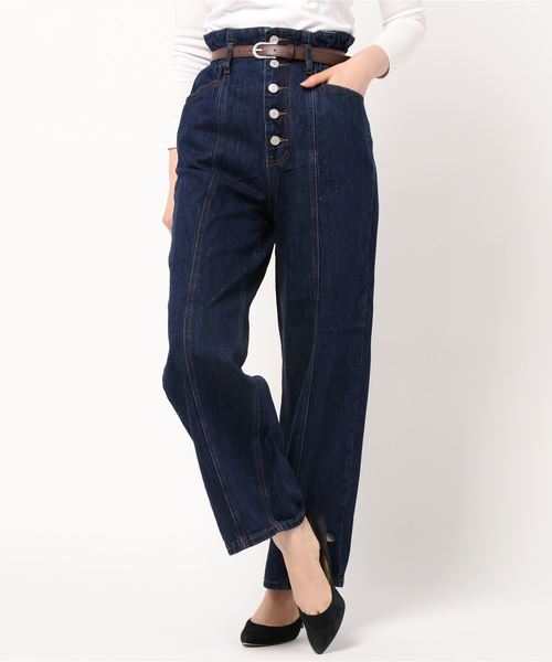 one way（ワンウェイ）の「【oneway】ベルト付きデニムワイド（デニムパンツ・レディース・ホワイト/ダークブルー/ライトブルー/ブラック・M/S）」の12枚目の写真