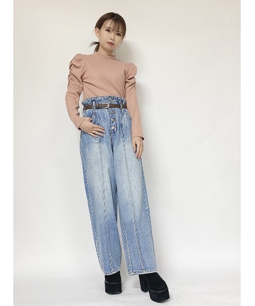 one way（ワンウェイ）の「【oneway】ベルト付きデニムワイド（デニムパンツ・レディース・ホワイト/ダークブルー/ライトブルー/ブラック・M/S）」の11枚目の写真