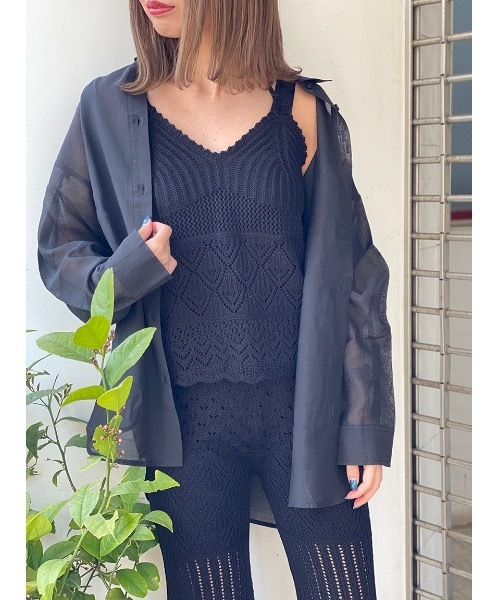 one way(ワンウェイ)の「クロシェキャミ(キャミソール・レディース・ベージュ/ホワイト/ブラック・FREE)」の2枚目の写真