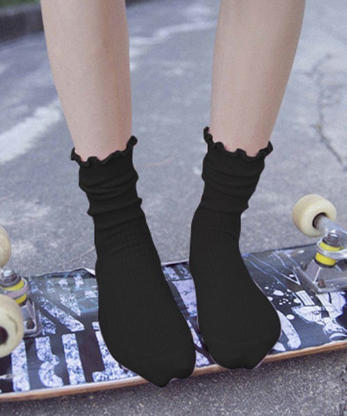 Futier land(フューティアランド)の「メローリブソックス(ソックス/靴下・レディース・ホワイト/ブラック・FREE)」の10枚目の写真