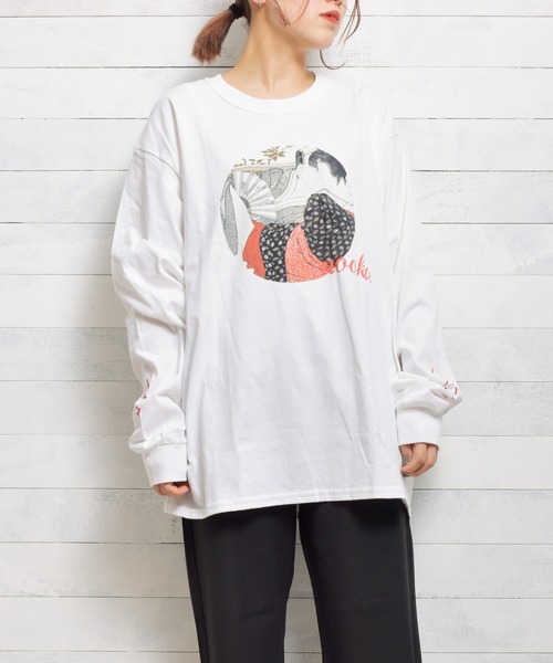 THE Nookie（ザヌーキー）の「/THE nookie/SYUNGA LS TEE（Tシャツ/カットソー・レディース・ホワイト/ブラック・FREE）」の6枚目の写真