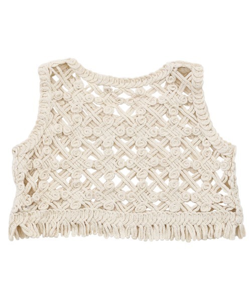 select MOCA（セレクトモカ）の「マクラメロープベスト（ベスト・レディース・アイボリー・FREE）」の14枚目の写真