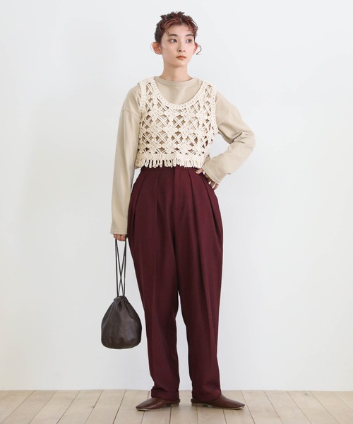 select MOCA（セレクトモカ）の「マクラメロープベスト（ベスト・レディース・アイボリー・FREE）」の5枚目の写真