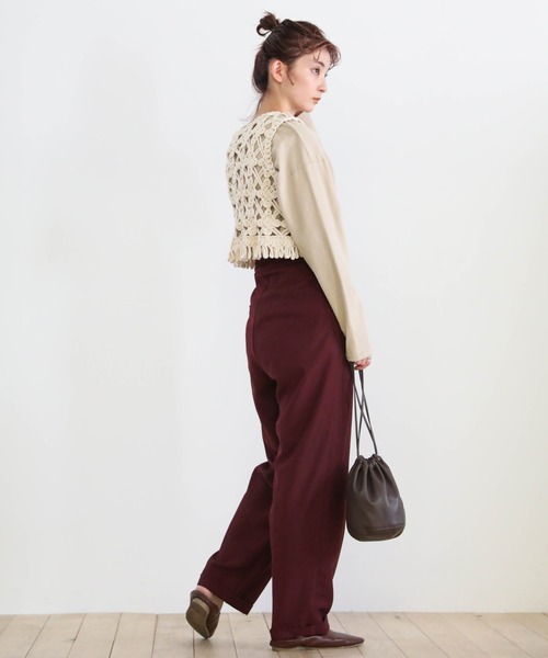 select MOCA（セレクトモカ）の「マクラメロープベスト（ベスト・レディース・アイボリー・FREE）」の2枚目の写真