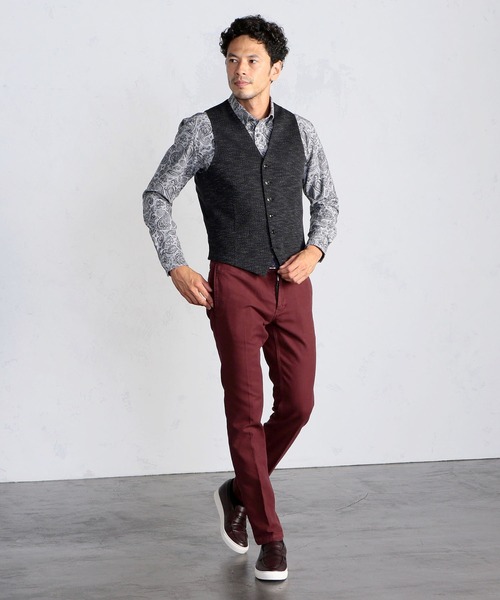 MEN'S BIGI（メンズビギ）の「ペイズリージャガード シャツ（シャツ/ブラウス・メンズ・ネイビー/ブラック/ボルドー・01/02/03/04）」の9枚目の写真