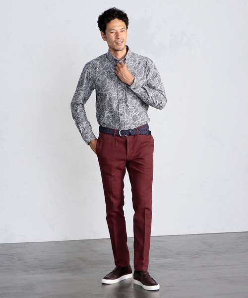 MEN'S BIGI（メンズビギ）の「ペイズリージャガード シャツ（シャツ/ブラウス・メンズ・ネイビー/ブラック/ボルドー・01/02/03/04）」の8枚目の写真