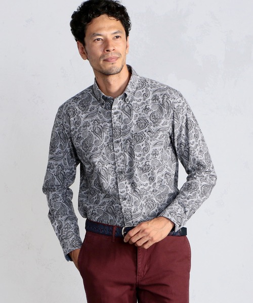 MEN'S BIGI（メンズビギ）の「ペイズリージャガード シャツ（シャツ/ブラウス・メンズ・ネイビー/ブラック/ボルドー・01/02/03/04）」の4枚目の写真