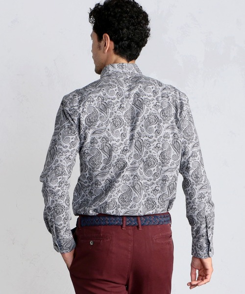MEN'S BIGI（メンズビギ）の「ペイズリージャガード シャツ（シャツ/ブラウス・メンズ・ネイビー/ブラック/ボルドー・01/02/03/04）」の7枚目の写真