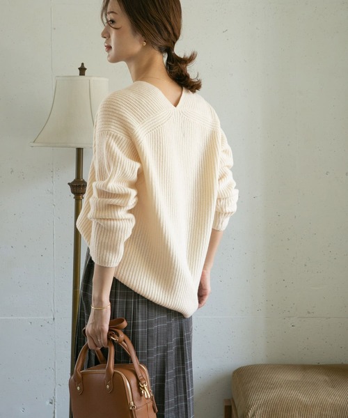 URBAN RESEARCH - ☆新品☆ 今季 DOORS ハミルトンウール畦Vネックニット セール】ハミルトンウール畦Vネックニット∴（ニット/セーター