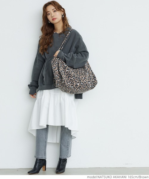 coca（coca）（コカ）の「レオパード柄キャンバス地トートバッグ（トートバッグ・レディース・ベージュ/ブラウン・ONE SIZE）」の6枚目の写真