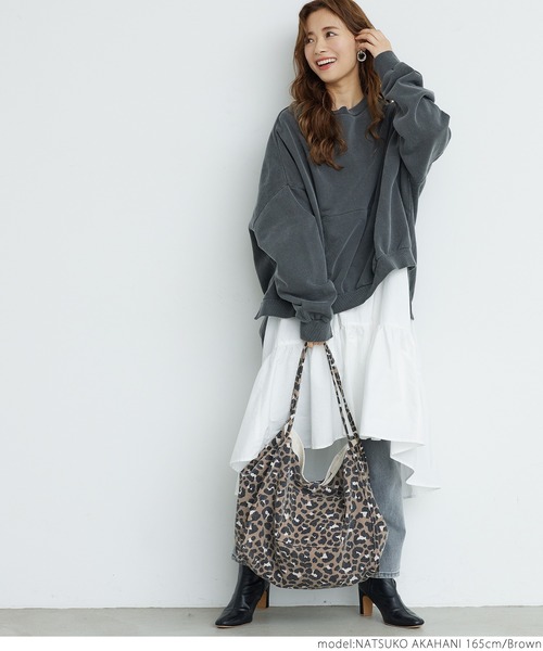 coca（coca）（コカ）の「レオパード柄キャンバス地トートバッグ（トートバッグ・レディース・ベージュ/ブラウン・ONE SIZE）」の8枚目の写真