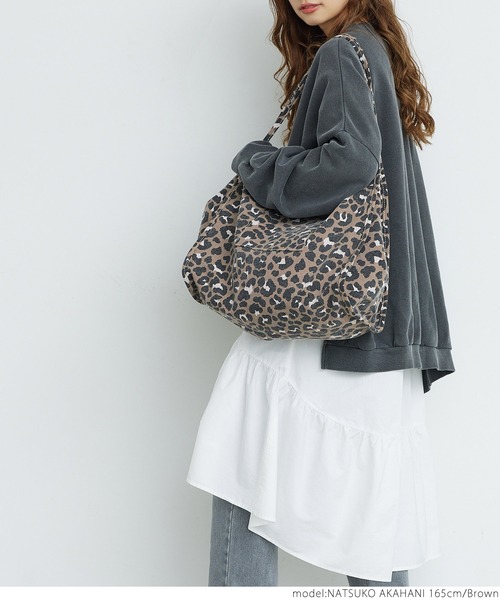 coca（coca）（コカ）の「レオパード柄キャンバス地トートバッグ（トートバッグ・レディース・ベージュ/ブラウン・ONE SIZE）」の10枚目の写真