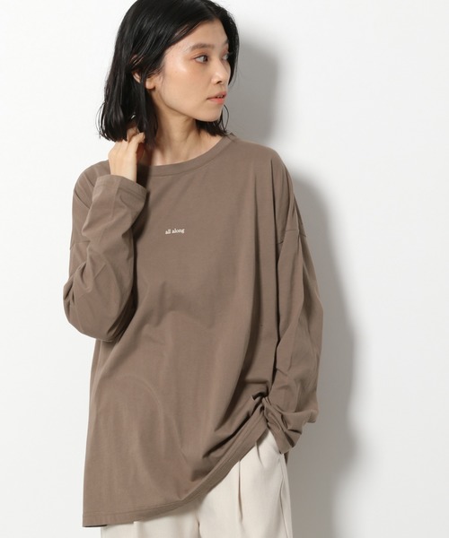 LAKOLE（ラコレ）の「レタリングプリントロングTシャツ / LAKOLE（Tシャツ/カットソー・レディース・スモーク/モカ/ライトブラウン/オフホワイト・SMALL/MEDIUM）」の3枚目の写真