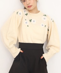 one after another NICE CLAUP | フラワー刺繍ニット(ニット/セーター)