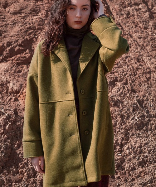 select MOCA（セレクトモカ）の「オーバーテーラードコート（テーラードジャケット・レディース・オリーブ/ブラウン/グレイッシュベージュ・FREE）」の3枚目の写真