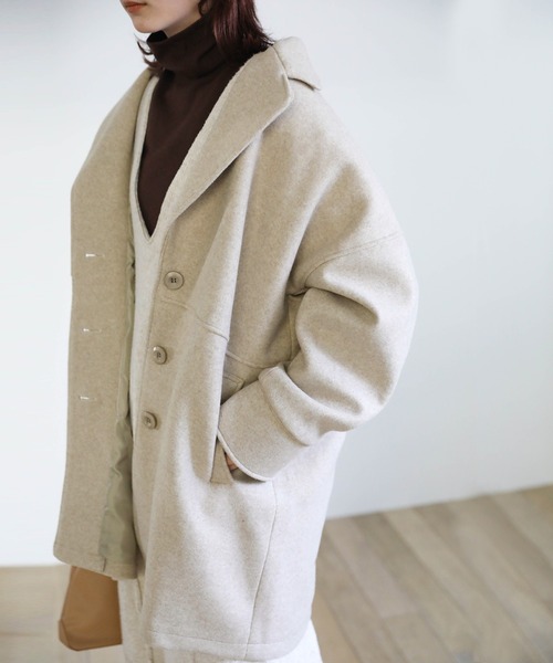 select MOCA（セレクトモカ）の「オーバーテーラードコート（テーラードジャケット・レディース・オリーブ/ブラウン/グレイッシュベージュ・FREE）」の2枚目の写真