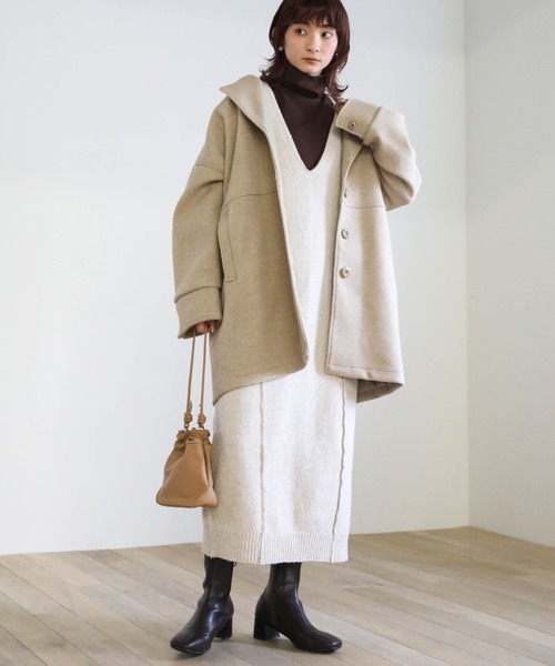 select MOCA（セレクトモカ）の「オーバーテーラードコート（テーラードジャケット・レディース・オリーブ/ブラウン/グレイッシュベージュ・FREE）」の5枚目の写真