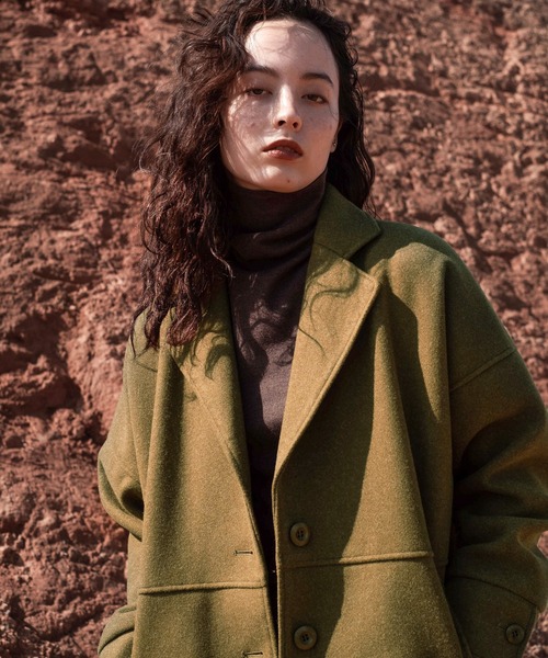 select MOCA（セレクトモカ）の「オーバーテーラードコート（テーラードジャケット・レディース・オリーブ/ブラウン/グレイッシュベージュ・FREE）」の8枚目の写真