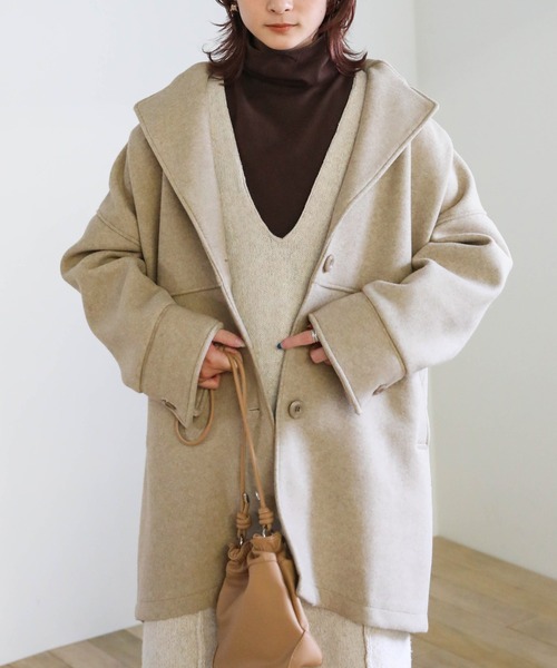 select MOCA（セレクトモカ）の「オーバーテーラードコート（テーラードジャケット・レディース・オリーブ/ブラウン/グレイッシュベージュ・FREE）」の18枚目の写真
