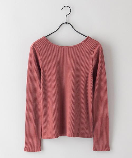 INNOCENT BLUE（イノセントブルー）の「【innocent blue/イノセントブルー】カットリブプルオーバー　リブロンT　しっかりとした肉感のあるカットソー素材（Tシャツ/カットソー・レディース・ブラウン/カーキ/アイボリー/レンガ/ライトベージュ/ブラック・MEDIUM）」の6枚目の写真