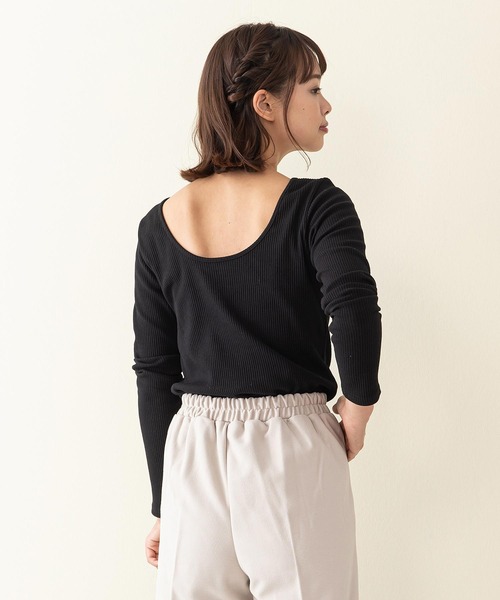 INNOCENT BLUE（イノセントブルー）の「【innocent blue/イノセントブルー】カットリブプルオーバー　リブロンT　しっかりとした肉感のあるカットソー素材（Tシャツ/カットソー・レディース・ブラウン/カーキ/アイボリー/レンガ/ライトベージュ/ブラック・MEDIUM）」の11枚目の写真