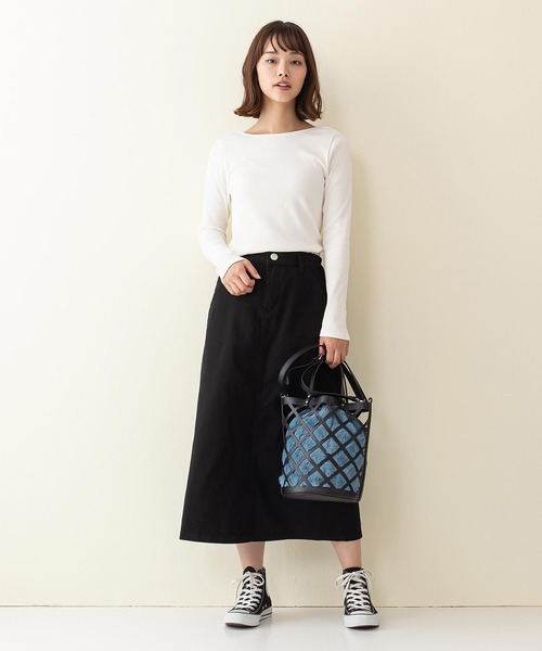 INNOCENT BLUE（イノセントブルー）の「【innocent blue/イノセントブルー】カットリブプルオーバー　リブロンT　しっかりとした肉感のあるカットソー素材（Tシャツ/カットソー・レディース・ブラウン/カーキ/アイボリー/レンガ/ライトベージュ/ブラック・MEDIUM）」の13枚目の写真