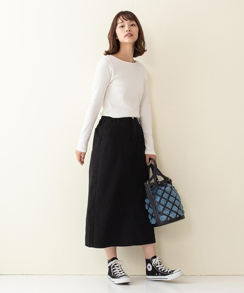 INNOCENT BLUE（イノセントブルー）の「【innocent blue/イノセントブルー】カットリブプルオーバー　リブロンT　しっかりとした肉感のあるカットソー素材（Tシャツ/カットソー・レディース・ブラウン/カーキ/アイボリー/レンガ/ライトベージュ/ブラック・MEDIUM）」の14枚目の写真