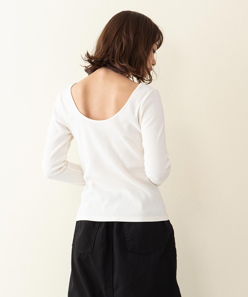 INNOCENT BLUE（イノセントブルー）の「【innocent blue/イノセントブルー】カットリブプルオーバー　リブロンT　しっかりとした肉感のあるカットソー素材（Tシャツ/カットソー・レディース・ブラウン/カーキ/アイボリー/レンガ/ライトベージュ/ブラック・MEDIUM）」の17枚目の写真