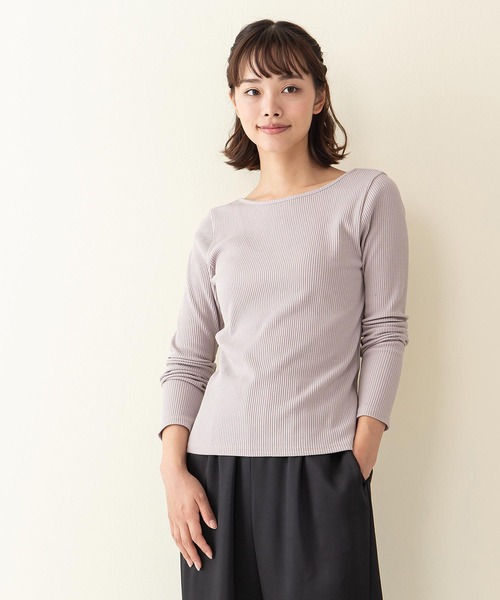 INNOCENT BLUE（イノセントブルー）の「【innocent blue/イノセントブルー】カットリブプルオーバー　リブロンT　しっかりとした肉感のあるカットソー素材（Tシャツ/カットソー・レディース・ブラウン/カーキ/アイボリー/レンガ/ライトベージュ/ブラック・MEDIUM）」の21枚目の写真