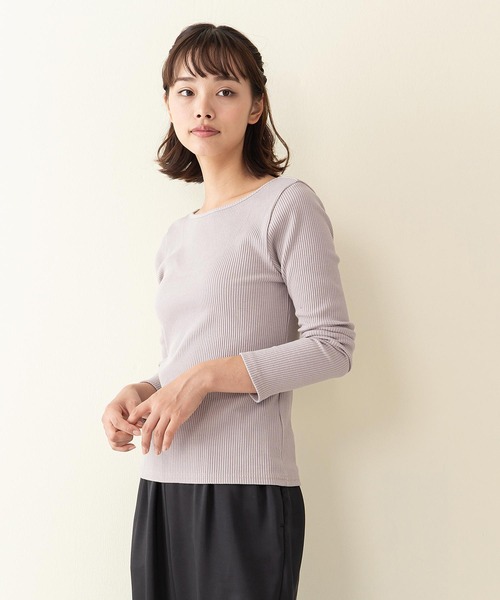 INNOCENT BLUE（イノセントブルー）の「【innocent blue/イノセントブルー】カットリブプルオーバー　リブロンT　しっかりとした肉感のあるカットソー素材（Tシャツ/カットソー・レディース・ブラウン/カーキ/アイボリー/レンガ/ライトベージュ/ブラック・MEDIUM）」の22枚目の写真