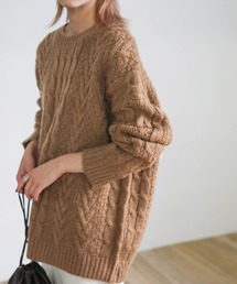 select MOCA（セレクトモカ）の「2020 A/W クルーネックケーブル編みニット(ラウンドネックウールブレンドケーブルニットプルオーバー)（ニット/セーター）」