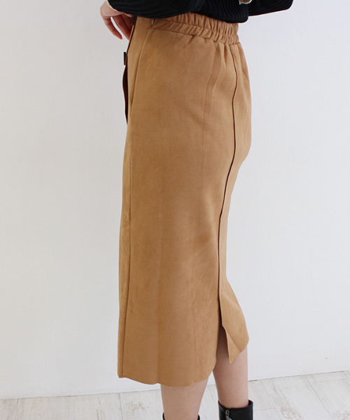 MODE ROBE（モードローブ）の「スウェードボタンスカート（スカート・レディース・ベージュ/カーキ/キャメル/ピンク・S/M）」の9枚目の写真