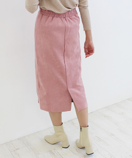 MODE ROBE（モードローブ）の「スウェードボタンスカート（スカート・レディース・ベージュ/カーキ/キャメル/ピンク・S/M）」の14枚目の写真