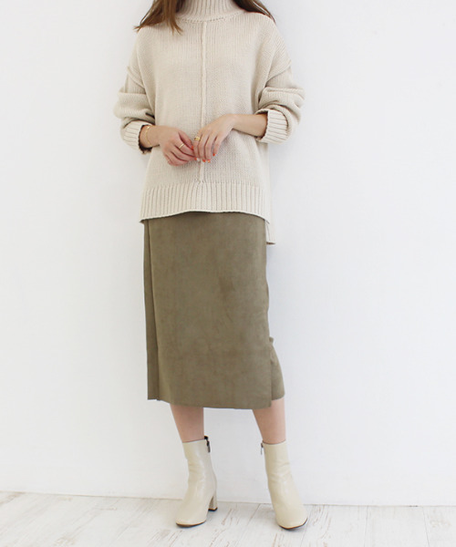 MODE ROBE（モードローブ）の「スウェードボタンスカート（スカート・レディース・ベージュ/カーキ/キャメル/ピンク・S/M）」の16枚目の写真