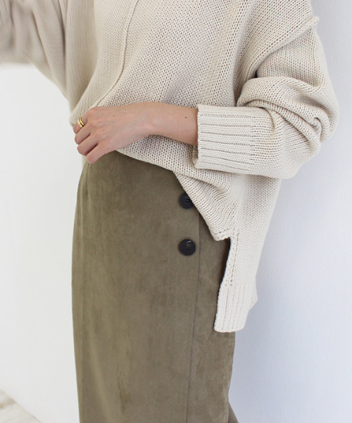 MODE ROBE（モードローブ）の「スウェードボタンスカート（スカート・レディース・ベージュ/カーキ/キャメル/ピンク・S/M）」の17枚目の写真