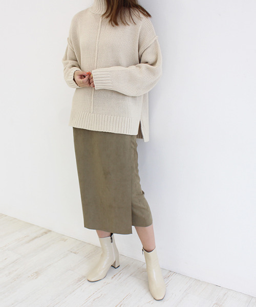 MODE ROBE（モードローブ）の「スウェードボタンスカート（スカート・レディース・ベージュ/カーキ/キャメル/ピンク・S/M）」の18枚目の写真