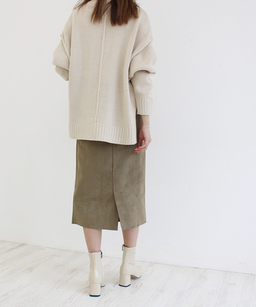 MODE ROBE（モードローブ）の「スウェードボタンスカート（スカート・レディース・ベージュ/カーキ/キャメル/ピンク・S/M）」の19枚目の写真