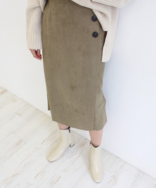 MODE ROBE（モードローブ）の「スウェードボタンスカート（スカート・レディース・ベージュ/カーキ/キャメル/ピンク・S/M）」の20枚目の写真