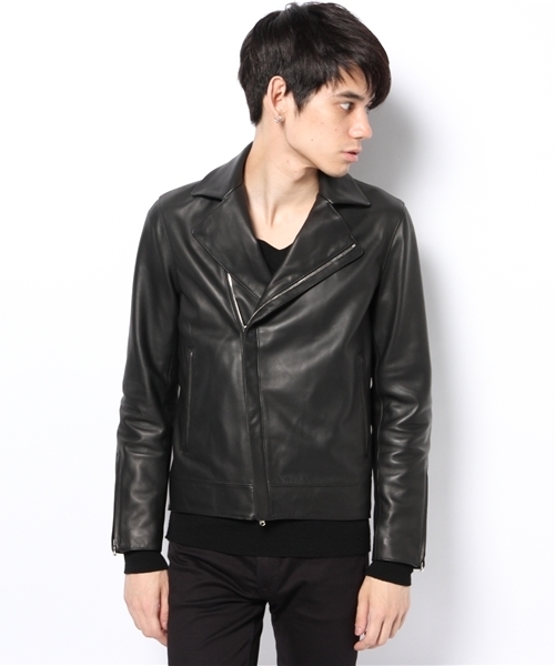 EDIFICE（エディフィス）の「【MENS CLUB1月号掲載】LAMB LEATHER RIDERS（ライダースジャケット・メンズ・ブラック・46/48/44）」の2枚目の写真