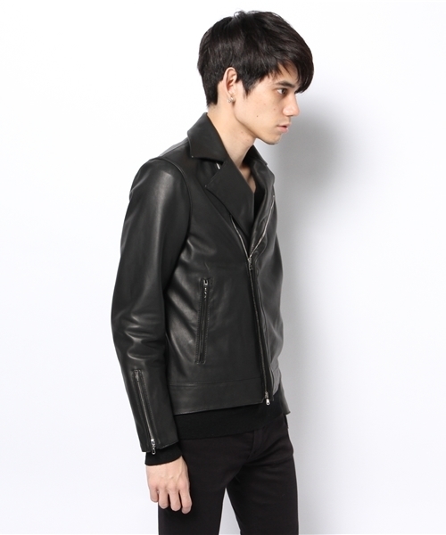 EDIFICE（エディフィス）の「【MENS CLUB1月号掲載】LAMB LEATHER RIDERS（ライダースジャケット・メンズ・ブラック・46/48/44）」の3枚目の写真