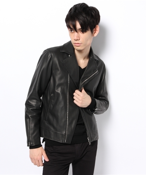 EDIFICE（エディフィス）の「【MENS CLUB1月号掲載】LAMB LEATHER RIDERS（ライダースジャケット・メンズ・ブラック・46/48/44）」の6枚目の写真