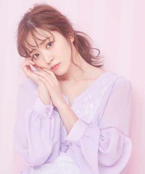 MIIA（ミーア）の「レース切替ワンピース（ワンピース・レディース・ブラック/ベージュ/パープル・FREE）」の6枚目の写真